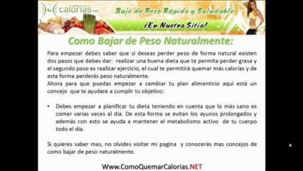 Como Bajar de Peso Naturalmente