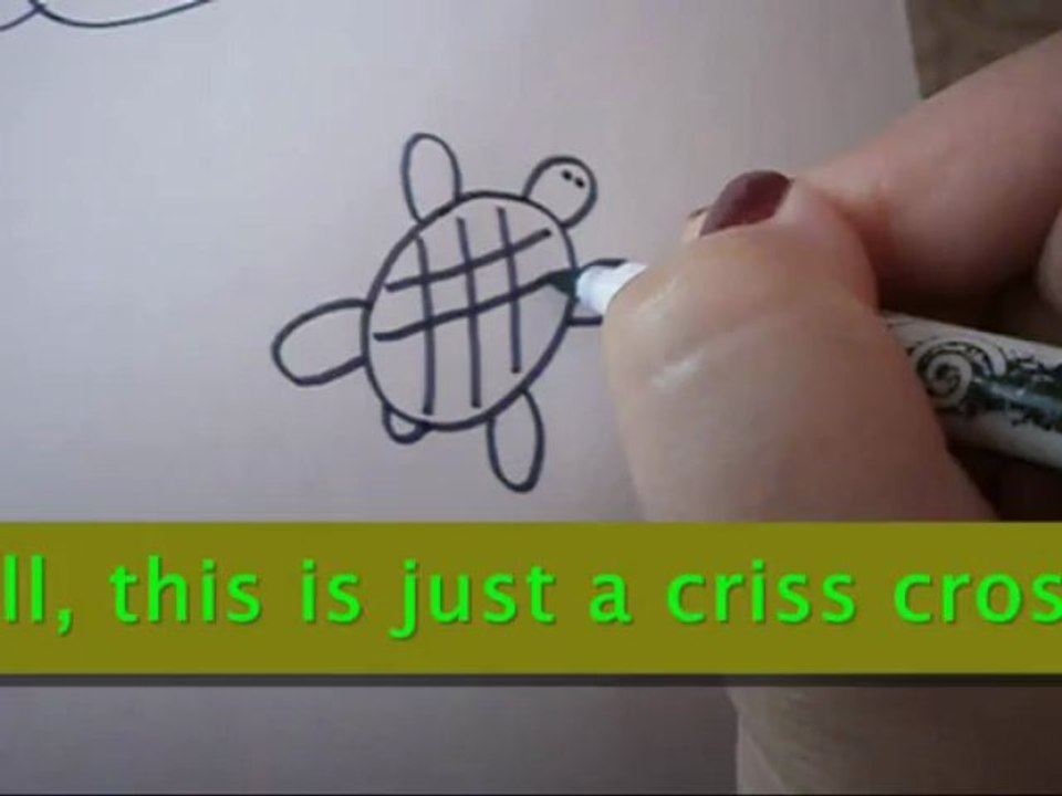 How to Draw a Cartoon Turtle -  Step by Step