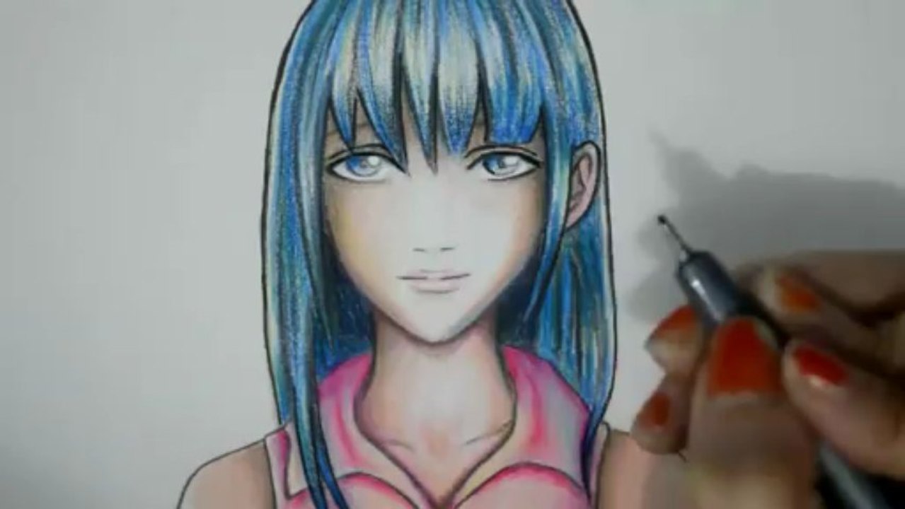 COMO DIBUJAR CABELLO MANGA DE MUJER / DIBUJAR PELO MANGA LACIO