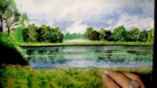 CÓMO PINTAR UN PAISAJE CON ACUARELAS / PINTANDO UN LAGO