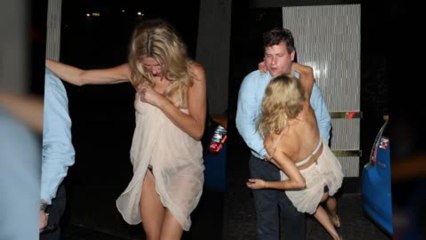 Brandi Glanville Stumbles Out of Hollywood Restaurant