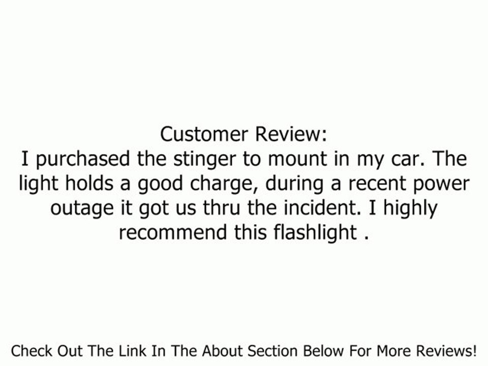 Streamlight 75300 Stinger Flashlight with 120V AC, 12V DC cords, 1 Piggyback Holder, Black Review