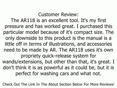 AR Blue Clean AR118 1,500 PSI 1.5 GPM Hand Carry Electric Pressure Washer Review