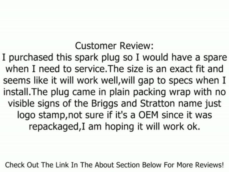J19LM, RJ19LM Spark Plug, Briggs & Stratton Version Part Number 802592, 796112 Review