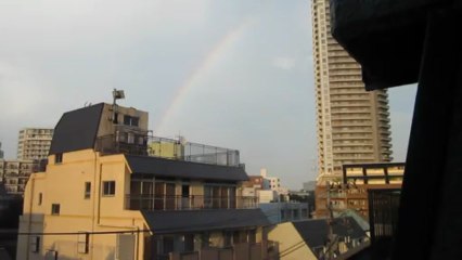 Un arc-en-ciel et Tokyo SKYTREE au Japon.東京スカイツリーと虹