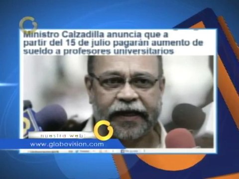 Ministro Calzadilla anuncia que a partir del 15 de julio pagarán aumento de sueldo a profesores universitarios