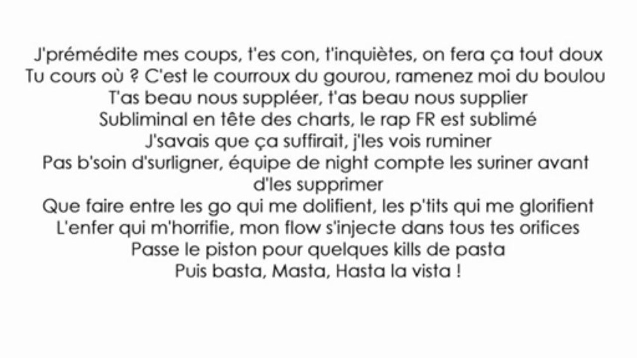 Maître Gims feat l'Institut - Hasta la vista avec paroles lyrics