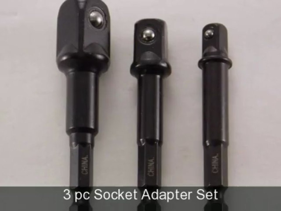 DeWalt Socket Adapter Set 1/4" Hex Shank to 1/4",3/8",1/2" Impact Driver/Drill Ready