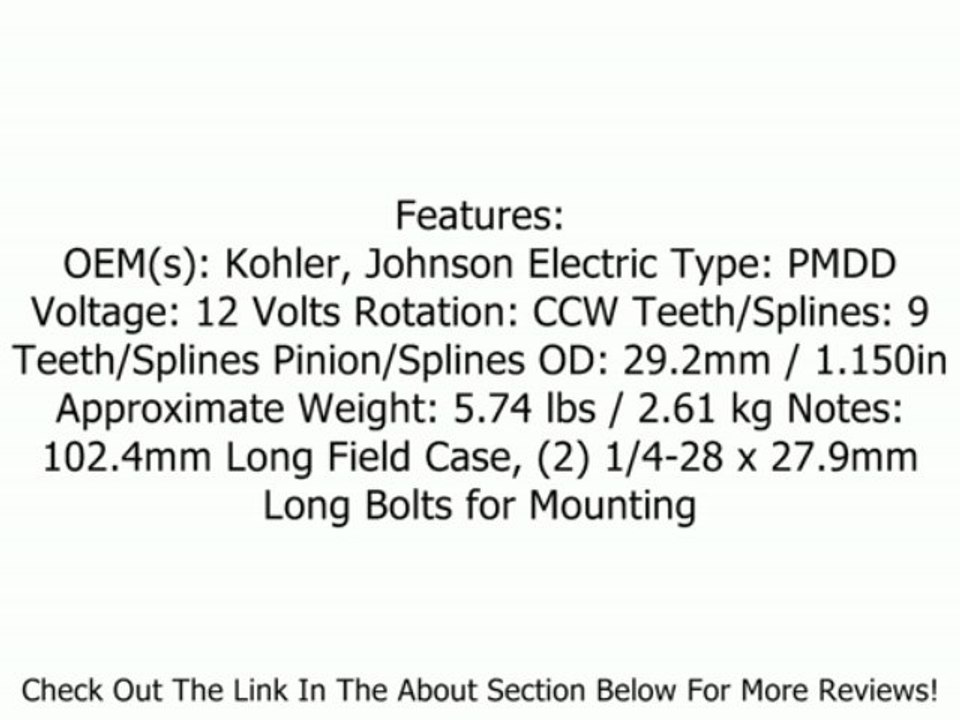 Starter Cub Cadet Tractor Kohler Engines Outdoor Power Equipment 52-098-03 52-098-09 52-098-12 Review