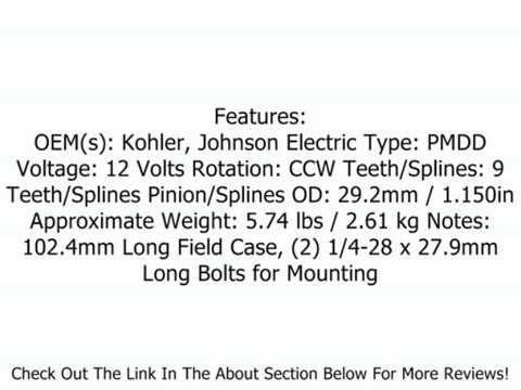 Starter Cub Cadet Tractor Kohler Engines Outdoor Power Equipment 52-098-03 52-098-09 52-098-12 Review