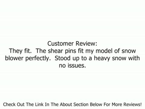 6 Pack, Shear Pins & Nuts for Ariens 510015, 51001500. Also replaces Snapper 1-3865, 9-1550 Review