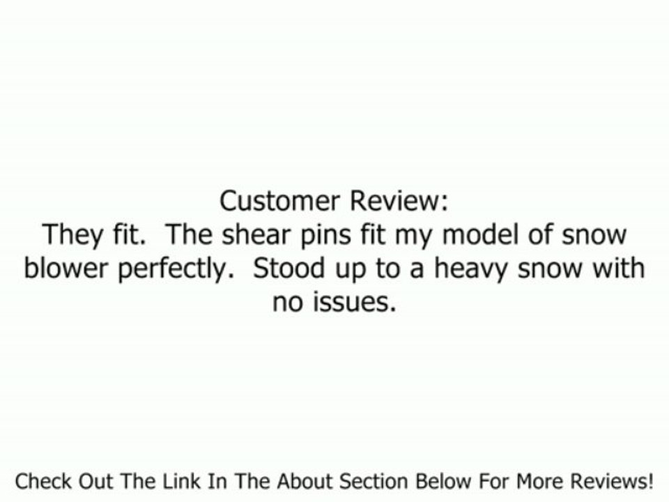 6 Pack, Shear Pins & Nuts for Ariens 510015, 51001500. Also replaces Snapper 1-3865, 9-1550 Review