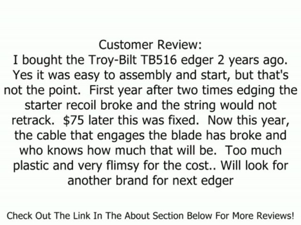 Troy-Bilt TB516 EC 9-Inch 29cc 4-Stroke Gas Powered Lawn Edger Review