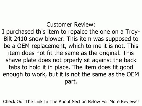 MTD 790-00120-0637 24-Inch Shave Plate Review