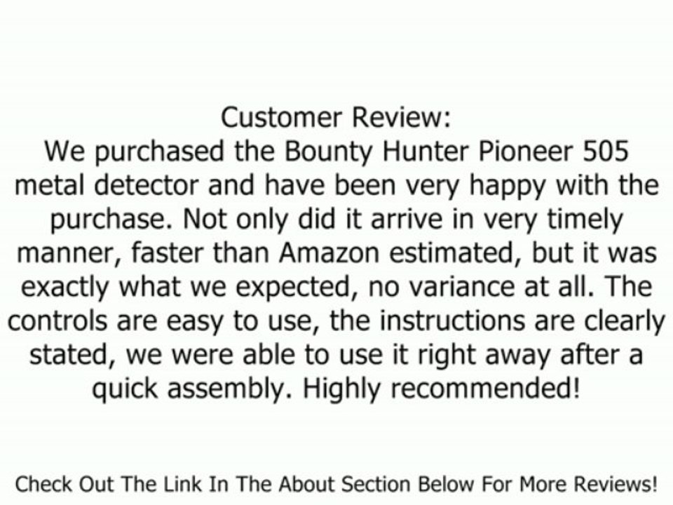 Bounty Hunter Pioneer 505 Metal Detector Review