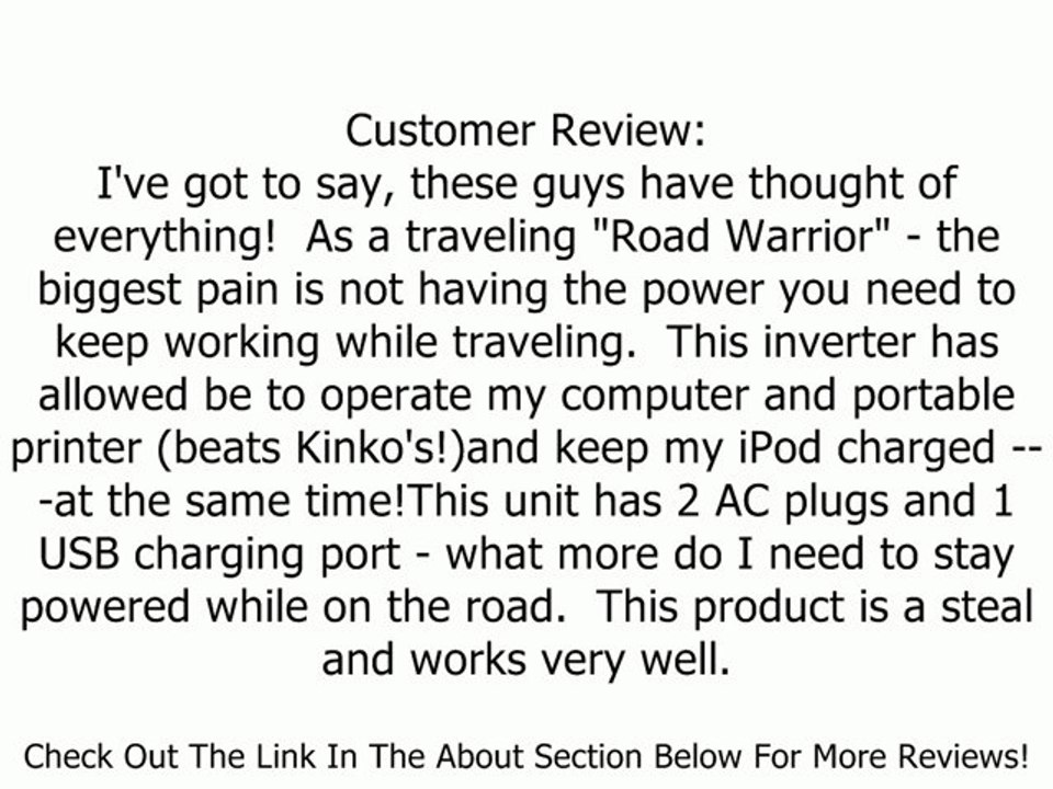 Powerline By Original Power 0900-73 200/400-Watt Slim Line Inverter with USB Charging Port Review