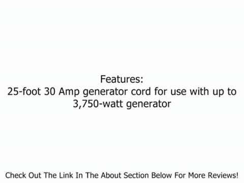 GenTran RJB10325 25-Foot 30 Amp Power Cord for up to 3,750-Watt Generators Review