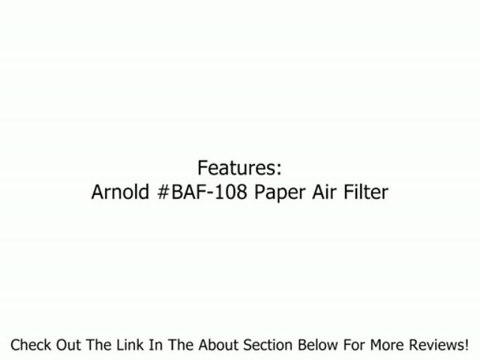 Briggs & Stratton Air Filter Paper 397795 -Inch Max-Inch Engine BAF-108 Review