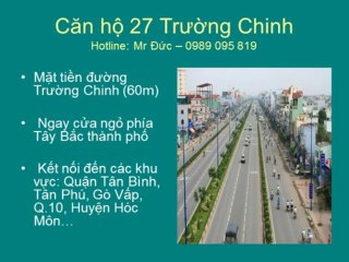 Căn hộ quận Tân Bình, mặt tiền đường Trường Chinh 60, giá 14tr/m2