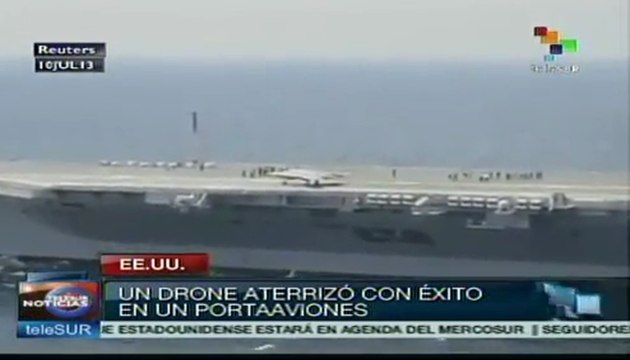 Estados Unidos aterriza por primera vez un drone en un portaaviones