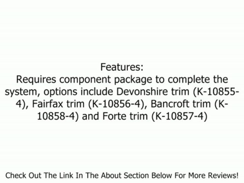 KOHLER K-693-K-NA Luxury Performance Showering Package Valve Review