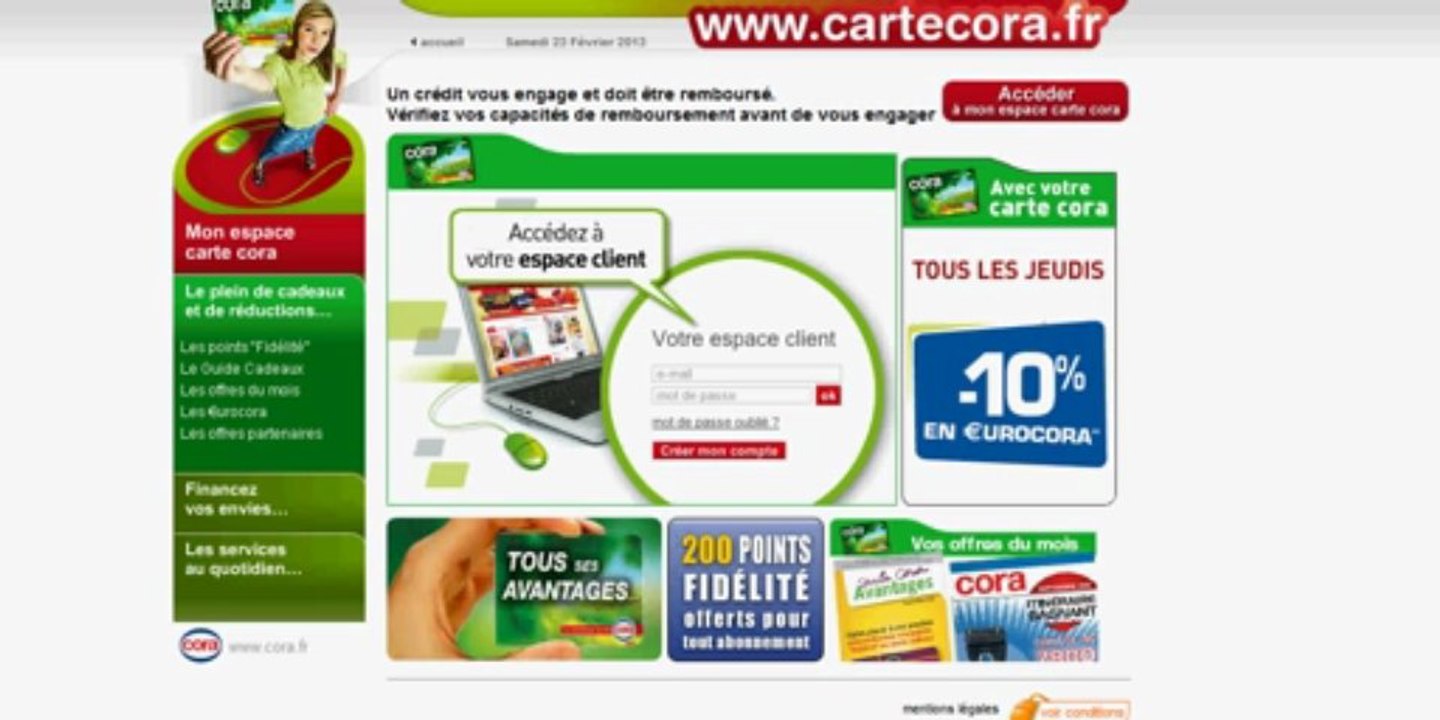 carte cora mon compte