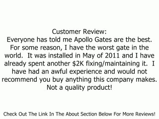 Apollo 1550 Single Swing Gate Operator includes 835/836 circuit board, 816E actuator EBS 8 ft. cord Review