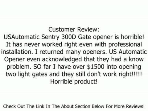 USAutomatic Sentry 300D Commercial Grade Automatic Gate Opener for Dual Solar Swing Gates Review