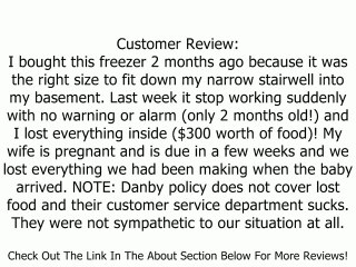 Danby Designer DUF808WE 8.2 cu.ft. Upright Freezer - White Review