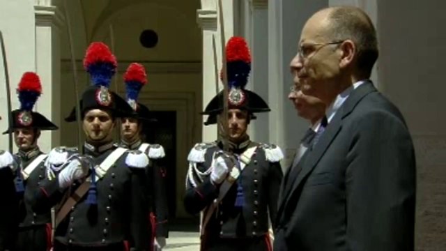 Roma - Incontro Letta - Valdis Dombrovskis, l'arrivo (11.07.13)