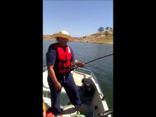 Honey Badger Two Bass trolling May 19 2013 Hensley Lake