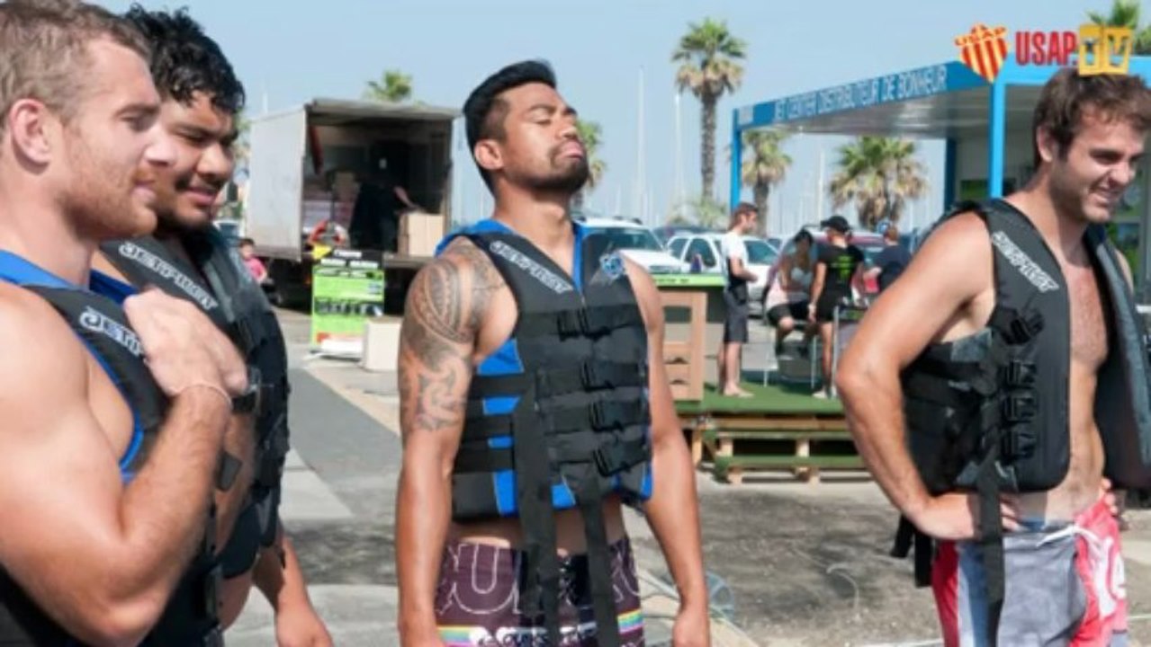 Les joueurs de l'USAP chez Jet Center 66