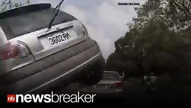 CRAZY CRASH: Dashcam Captures Car Hitting Tree and Flying Into Windshield