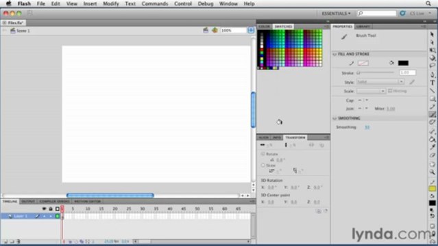 Working with panels adobe flash