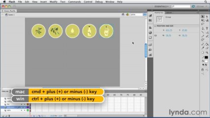 "adobe flash" Using the Zoom and Hand tools