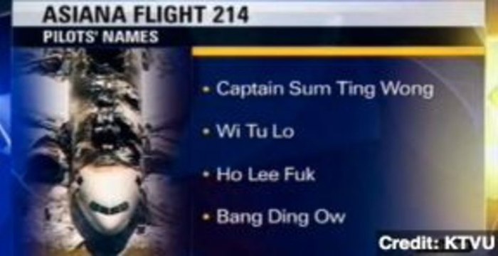 Anchor Fail: KTVU Gives Glaringly Wrong Asiana Pilot Names