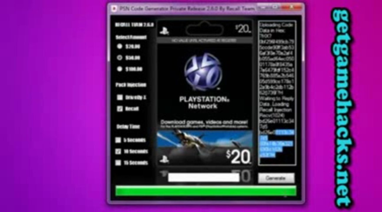 [VIDEO PROOF] PSN Code Generator # Générateur # Download July - Août 2013 Update