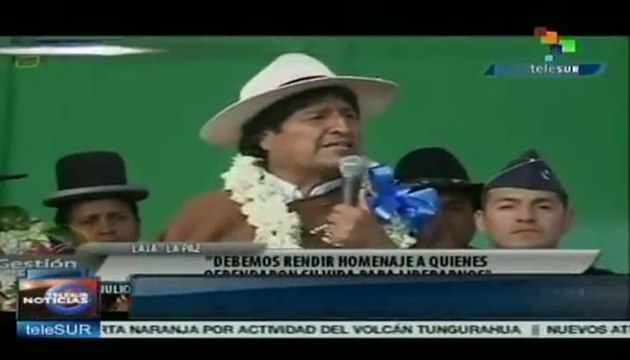 Pide Evo que bolivianos se unan para no ser dominados por extranjeros