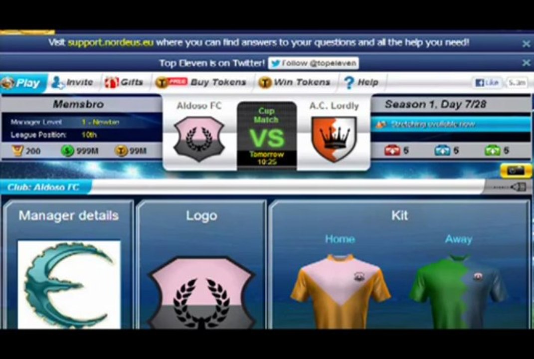 Latest Top Eleven Tokens And Cash Hack tool [July 2013]