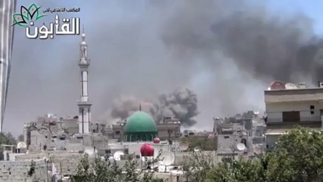 Terrifying explosions on Syrian skyline