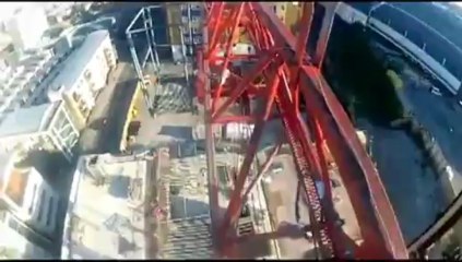 Heartstopping crane climb in Brighton, UK