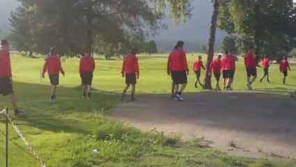 Ο Τζαμέλ Αμπντούν πριν από την πρωινή προπόνηση της Δευτέρας (15/7)