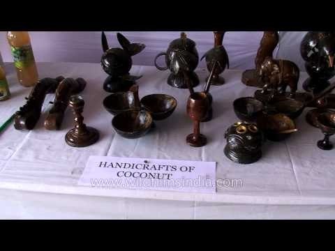 Handicrafts of coconut on display in Andaman and Nicobar Islands
