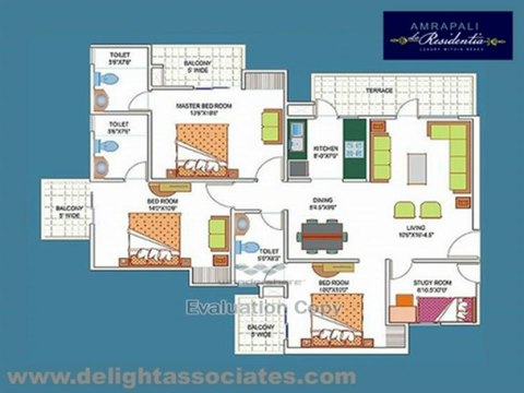 AMRAPALI LA RESDENTIA NOIDA - 2,3,4 BHK Booking @ 9910061017