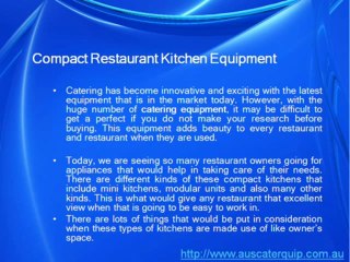 Compact Restaurant Kitchen Equipment