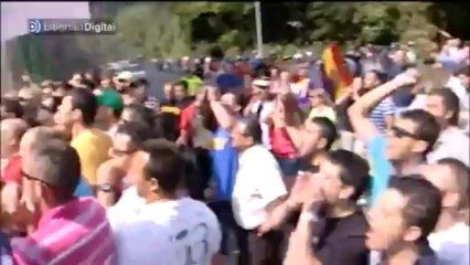 Mineros asturianos abuchean a la Reina y Soria