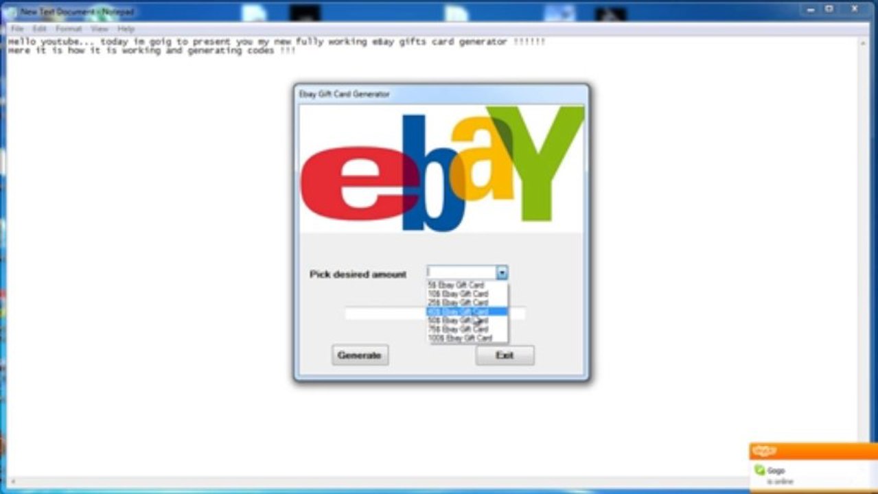 Ebay Gift Card Hack Working **JULY 2013**
