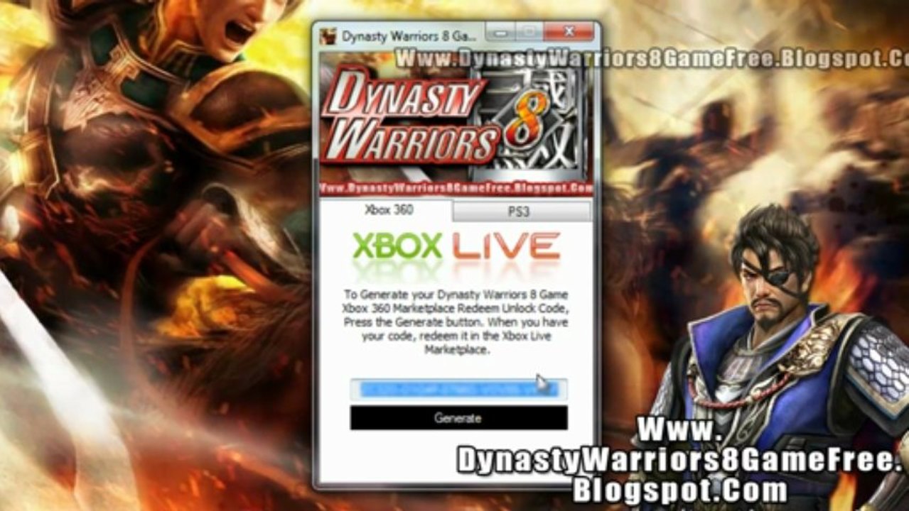 Dynasty Warriors 8 Game Code Free Giveaway - Xbox 360 - PS3