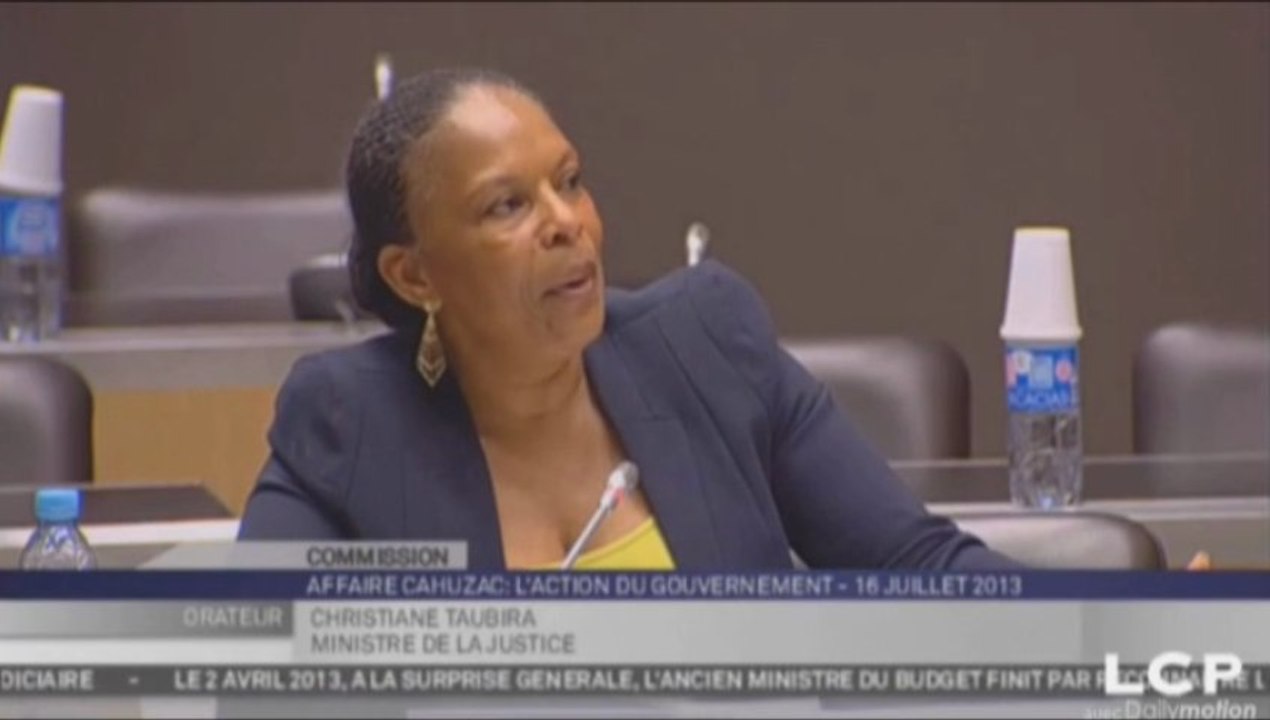 Taubira : "Je n'ai pas discuté de l'affaire avec Cahuzac"
