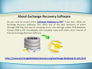 Exchange Database to PST